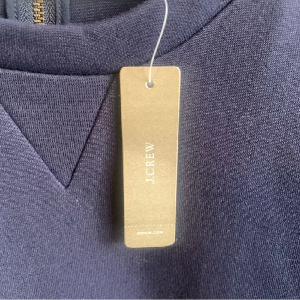 NWT J. Crew Navy & Black Fringe Bottom Sweatshirt